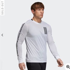 Adidas 3stripes long sleeve shirt Sz S